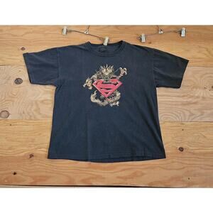 90s Super Man Dragon Changes Brand Black T-Shirt Sz L